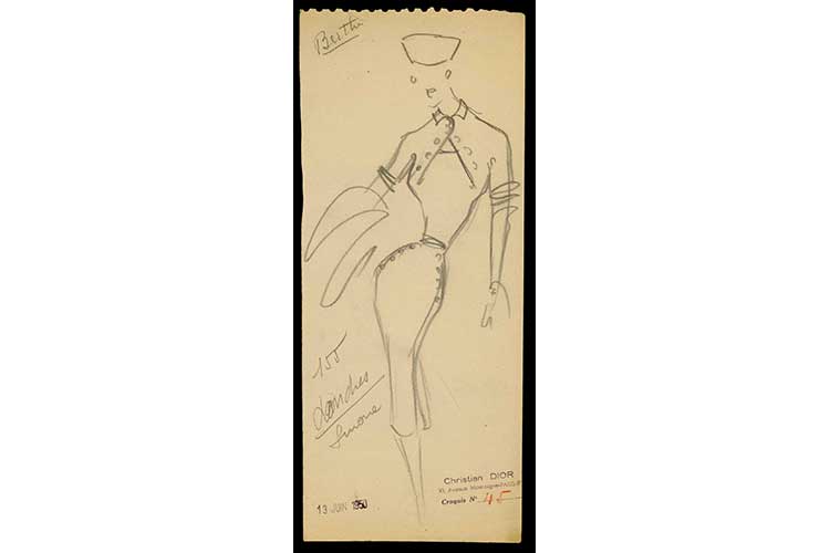 Sketch di Christian Dior Haute Couture AI 1950 22marzo19 4